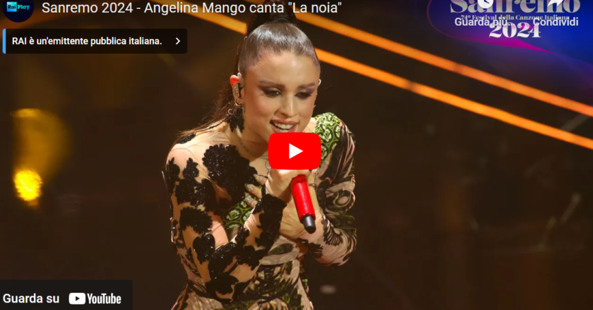 Angelina Mango a Sanremo con “La noia”: il testo della canzone, i